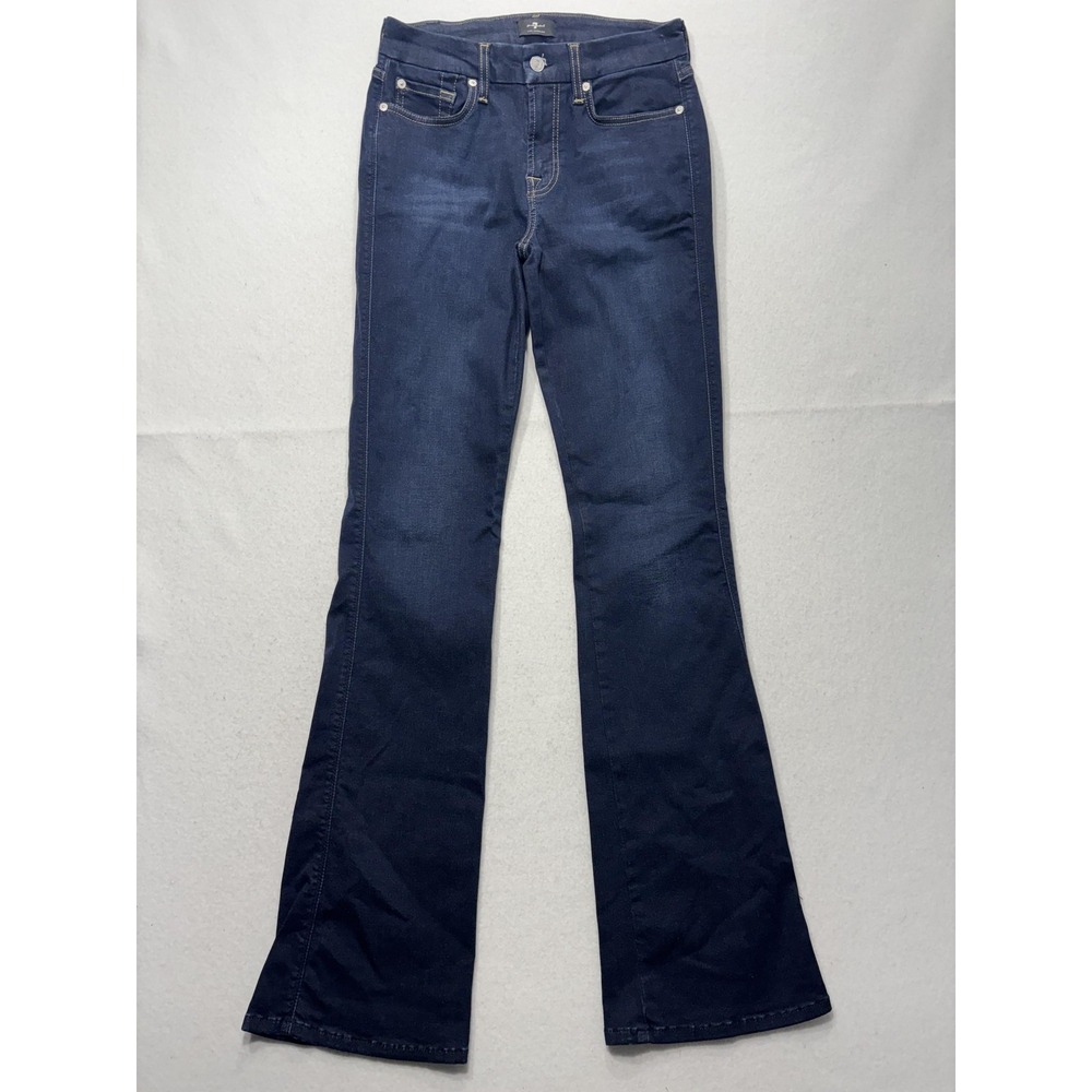 7 For All Mankind Kimmie Bootcut Jeans Womens 28 Blue Mid Rise Stretch 28x32